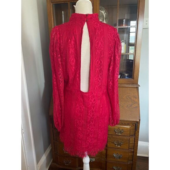 Anthropologie - Maeve Open-Back Lace Mini Dress - Picture 5 of 11